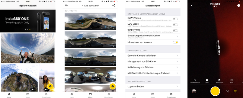 Die Applikation der Insta360 ONE ist zum aktuellen Zeitpunkt nur für Apple iOS verfügbar.