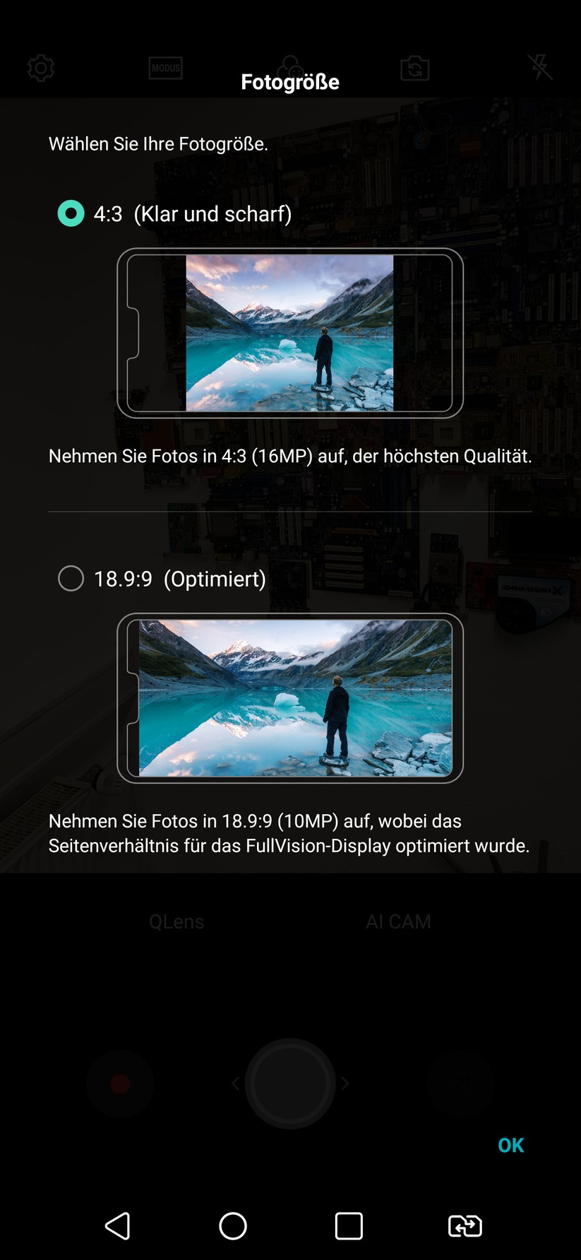 Bildverhältnis bei der Kamera