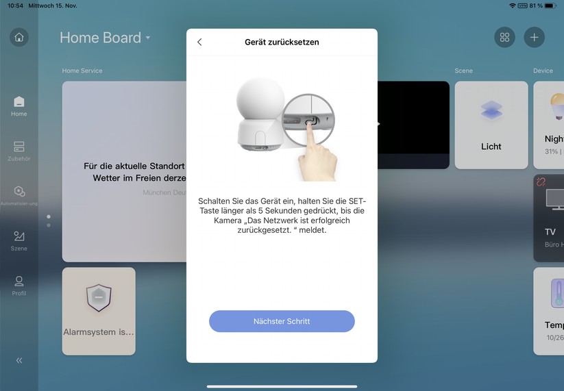 PTZ-Überwachungskamera Aqara E1: Inbetriebnahme, Homekit, Bedienung, Aufnahmen