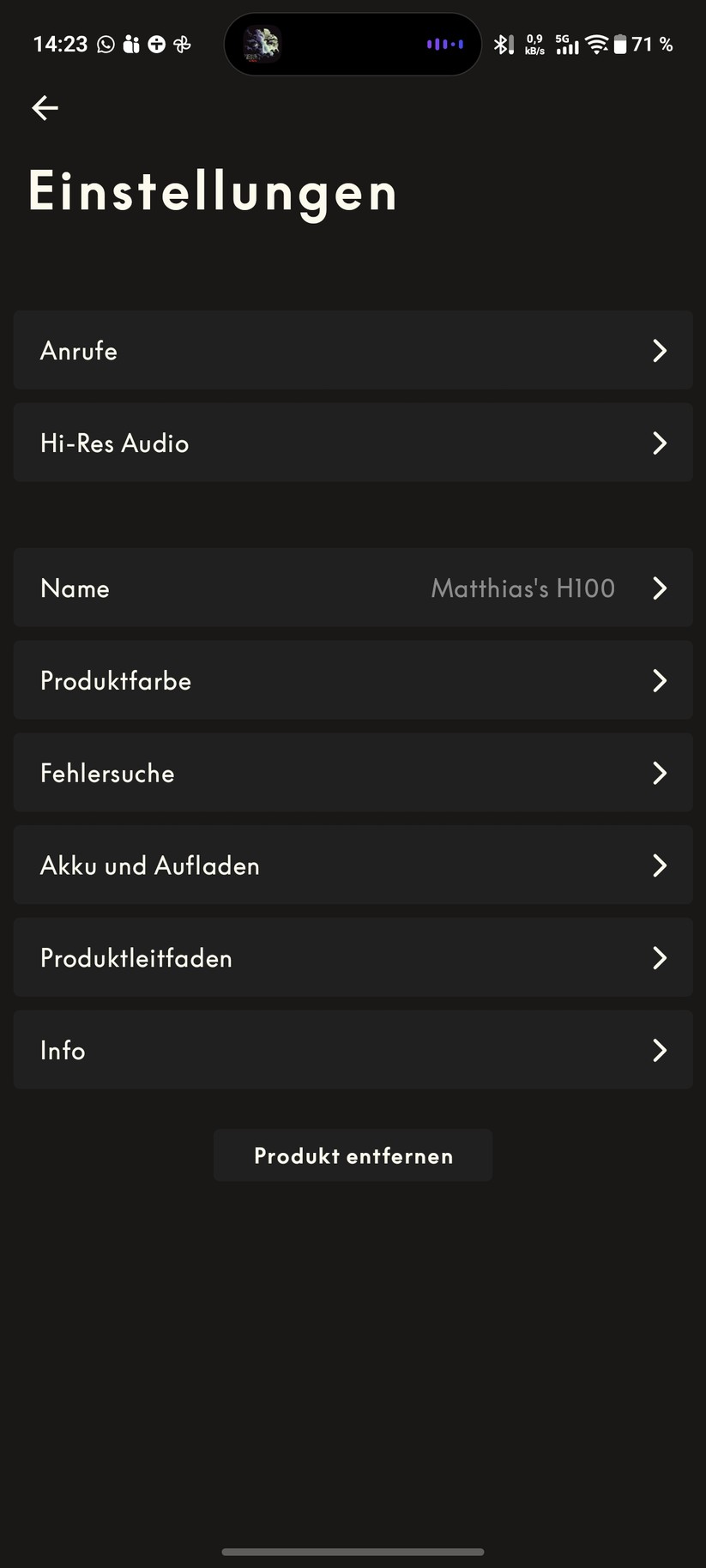 Bang & Olufsen Beoplay H100 Screenshot