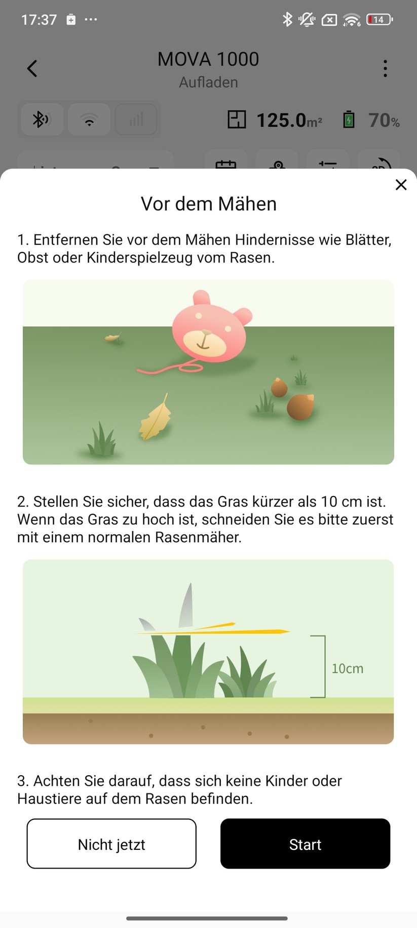 Mova 1000 – Einrichtung