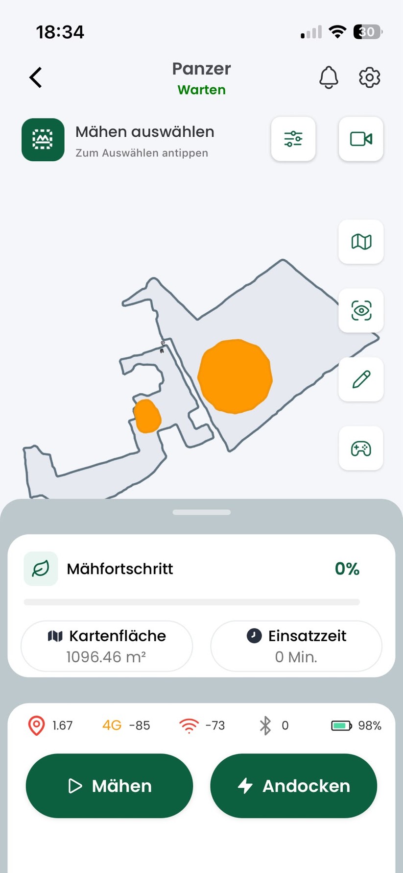 Grundsätzlich bietet die App viele Möglichkeiten, ohne so intuitiv und umfangreich wie bei Segway oder Mammotion zu sein. Vor allem Einstellungsmöglichkeiten bei der Hinderniserkennung haben wir stark vermisst.