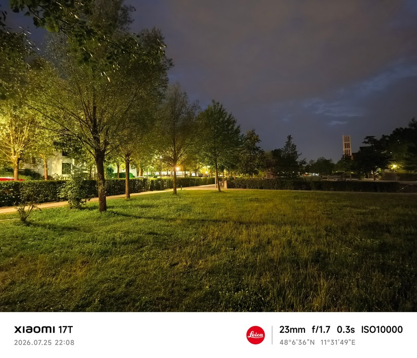 Xiaomi 17T: Hauptkamera bei Nacht