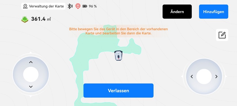Als einer von wenigen Mährobotern unterstützt der Hookii Neomow X eine Anpassung der kartierten Rasenfläche. Bei den meisten anderen Modellen müssen Anwender den kompletten Bereich neu kartieren.