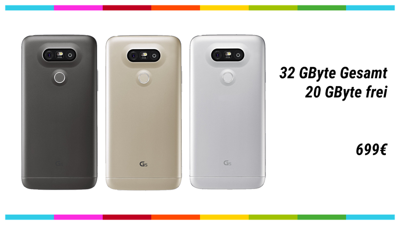 In drei Farben ist das LG G5 verfügbar.