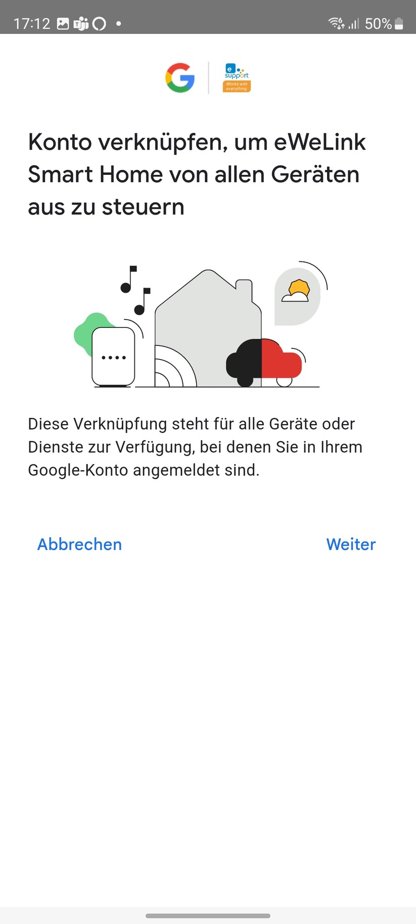  Die Koppelung mit Amazon Alexa und Google Assistant hat zwar prinzipiell funktioniert, doch beide Sprachassistenten haben das Sonoff-Thermostat nicht gefunden.