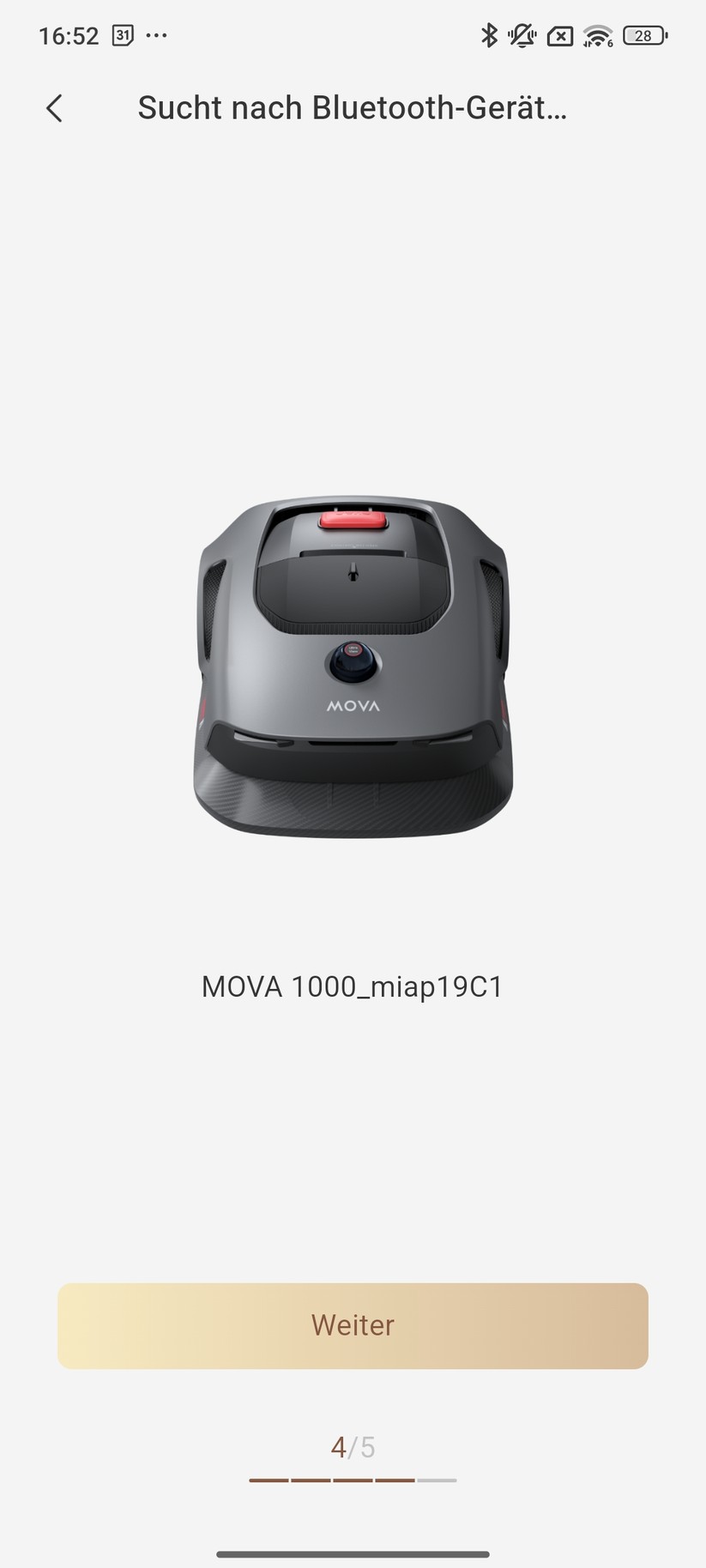 Mova 1000 – Einrichtung