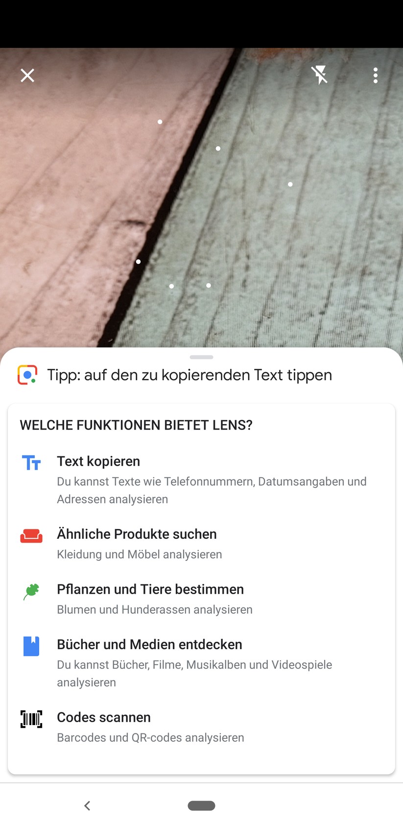 Integriertes Google Lens in der Kamera des Pixel 3