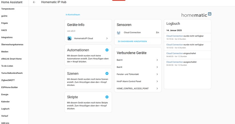 Homematic IP: Integration in Home Assistant