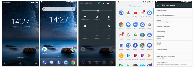 Die Software des Nokia 8 ist aktuell und frei von Bloatware.
