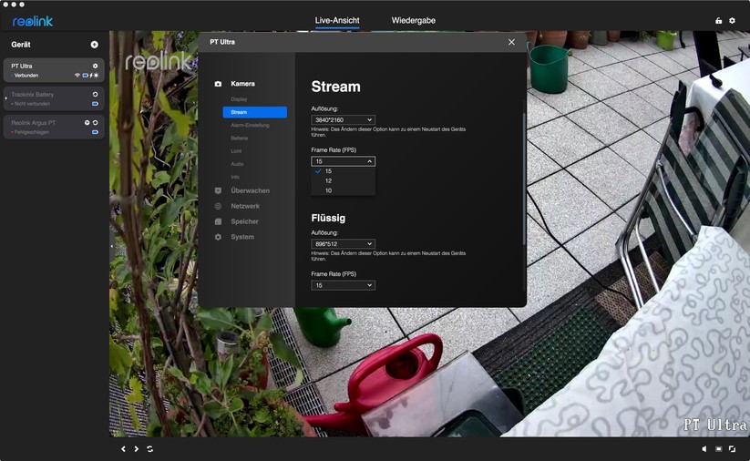 Reolink Argus PT Ultra: Einstellungen mit Desktop-App