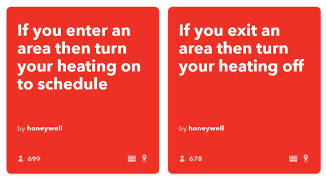 Diese beiden IFTTT Applets sind für die Geofencing-Funktion mit Evohome notwendig.