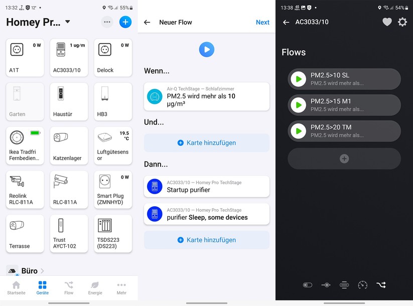 Mit leistungsfähigen Smart-Home-Zentralen wie Home Assistant und Homey Pro können Anwender die Steuerung der Philips-Luftreiniger anhand von Daten des Luftgütesensors Air-Q effizienter steuern.
