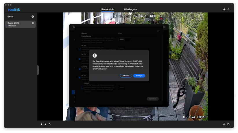Reolink CX410: Desktop-App