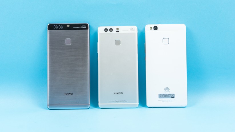 Größenvergleich des P9 lite, P9 und P9 Plus