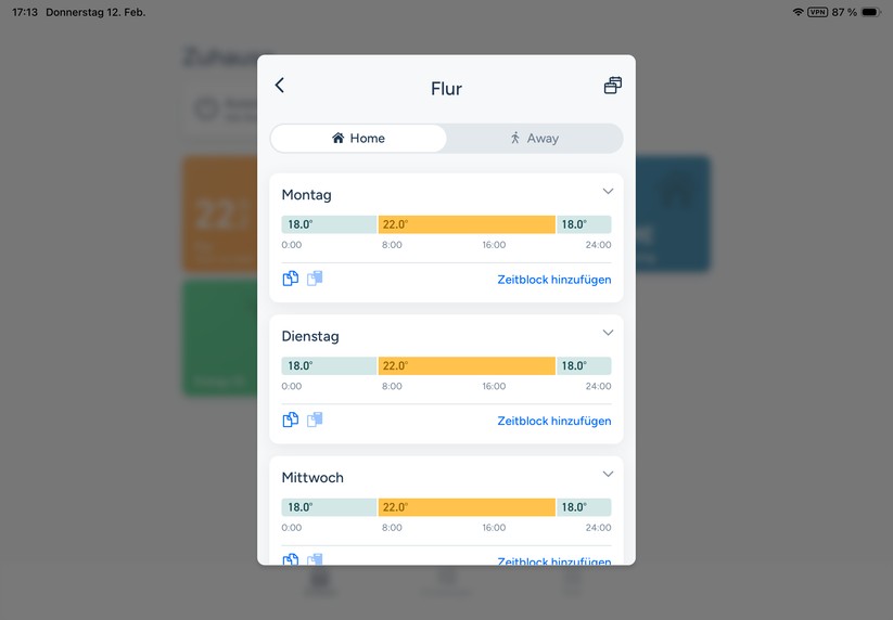 Tado-App: Heizpläne sind schnell eingerichtet.