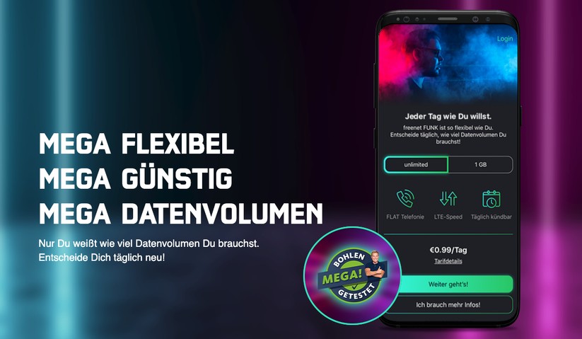 30 Euro und täglich kündbar – wer im O2-Netz guten Empfang hat, bekommt unlimitiertes Datenvolumen dort vergleichsweise günstig.