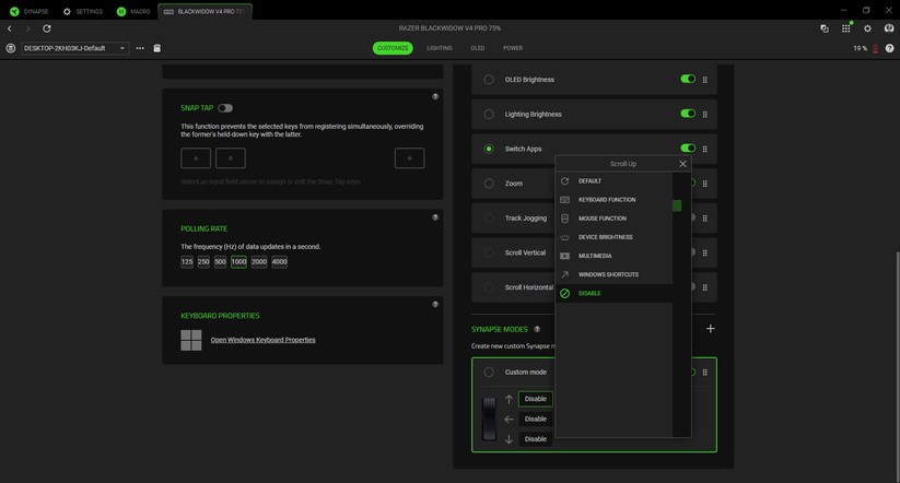 Razer Blackwidow V4 Pro 75 - Bilder App