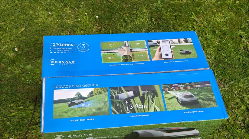 Ecovacs Goat O600 RTK bietet eine Schnittbreite von 19 cm und ist für Rasenflächen bis 600 m². 