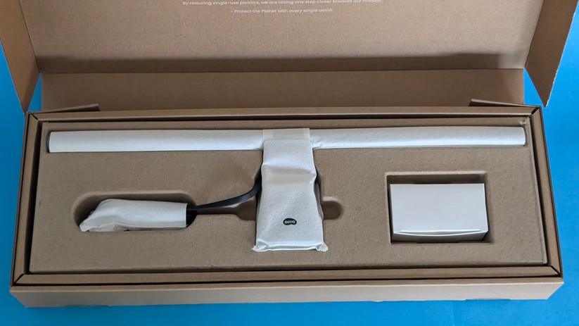 Bei der Umverpackung verzichtet die Benq Screenbar Pro komplett auf Kunststoff.