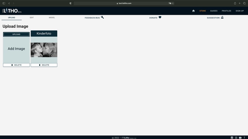 Das Hochgeladene Bild kann nun ausgewählt und unter dem Reiter Edit bearbeitet werden.