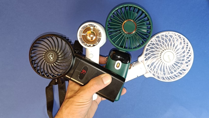 Handventilatoren sollten kompakt und aufladbar sein. Geschwindigkeitsstufen und Akkuanzeige sind sinnvoll.