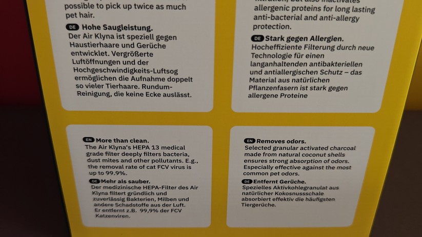 Klyqa Air Klyna S: Luftreiniger mit CADR 300 m³/h 