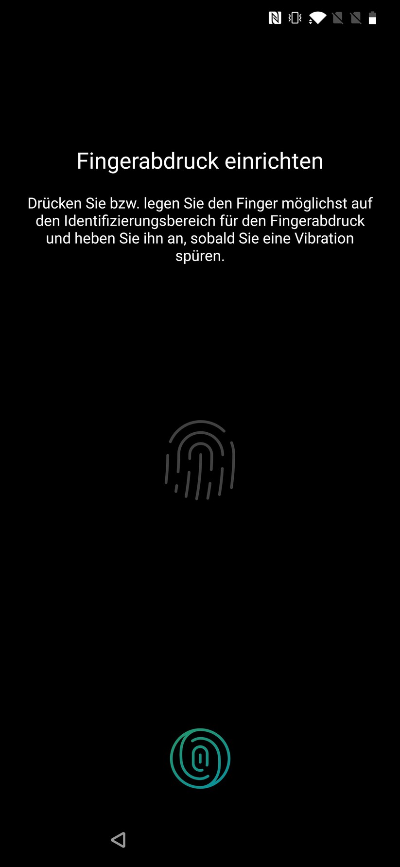 Einrichten des Fingerabdrucksensor beim Erststart