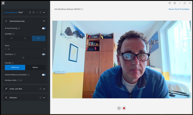 Dell Peripheral Manager: Kamerasteuerung