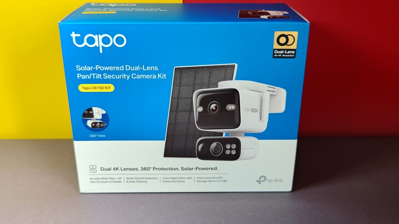 TP-Link Tapo C675D: 4K Solar-Überwachungskamera mit Dual-Objektiv (festes Ultra-Weitwinkel + schwenkbares Teleobjektiv), 169° Ultra-Weitwinkel für weniger tote Winkel, 360° schwenkbares Objektiv mit Auto-Tracking und Zoom, Solarbetrieb mit 10.000 mAh Akku, Starlight Farb-Nachtsicht, KI-Erkennung von Personen, Fahrzeugen & Haustieren, 24/7 kontinuierliche Aufnahme, IP65 wetterfest mit smarter Abschreckung. In Verbindung mit H500 auch Gesichtserkennung.