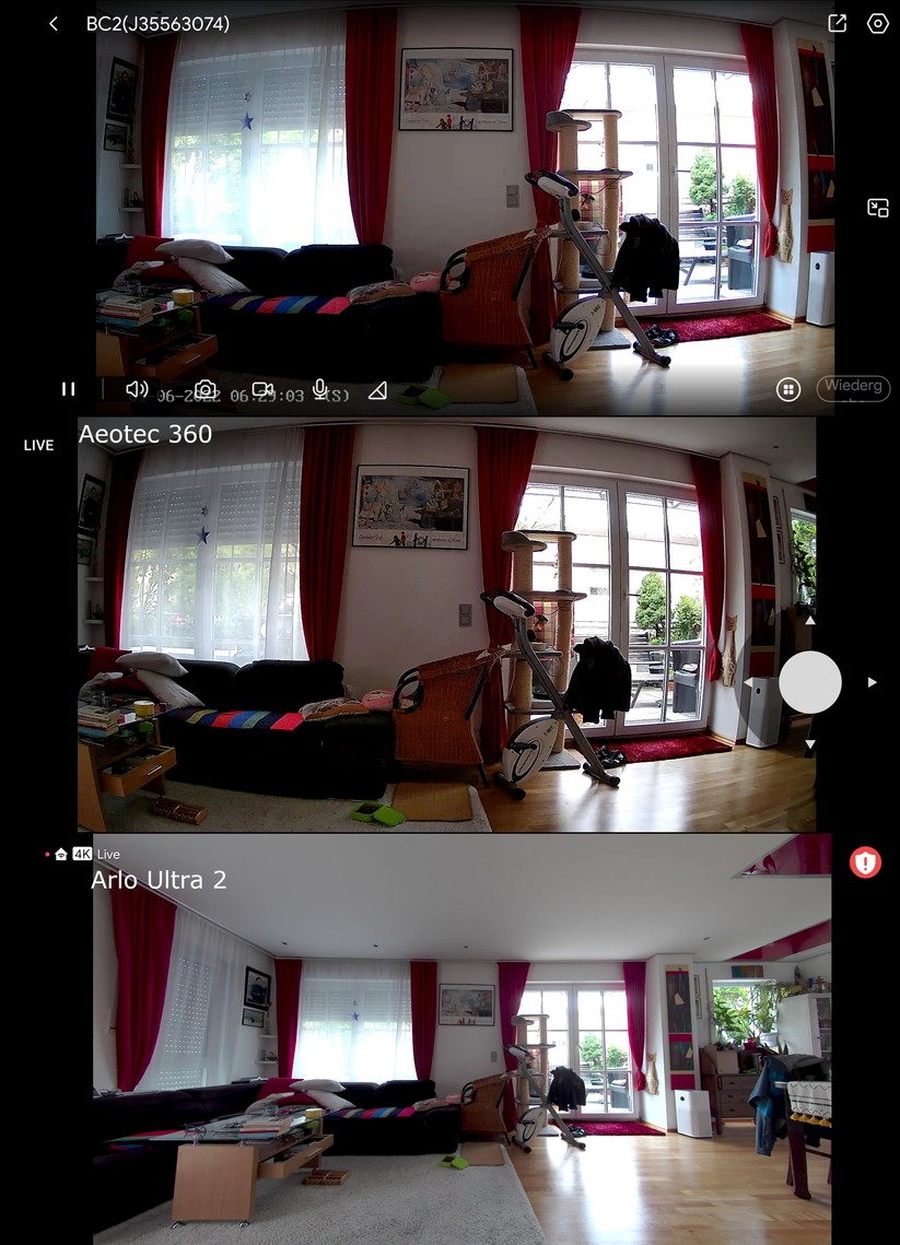 Ezviz BC2: Das horizontale und vertikale Sichtfeld ist bei der Arlo deutlich größer.   