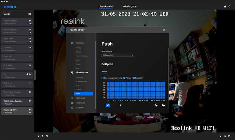 Reolink Video Doorbell WiFi/PoE: Desktop-App