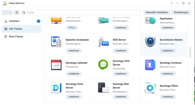 Synology Surveillance Station auf Synology DS223