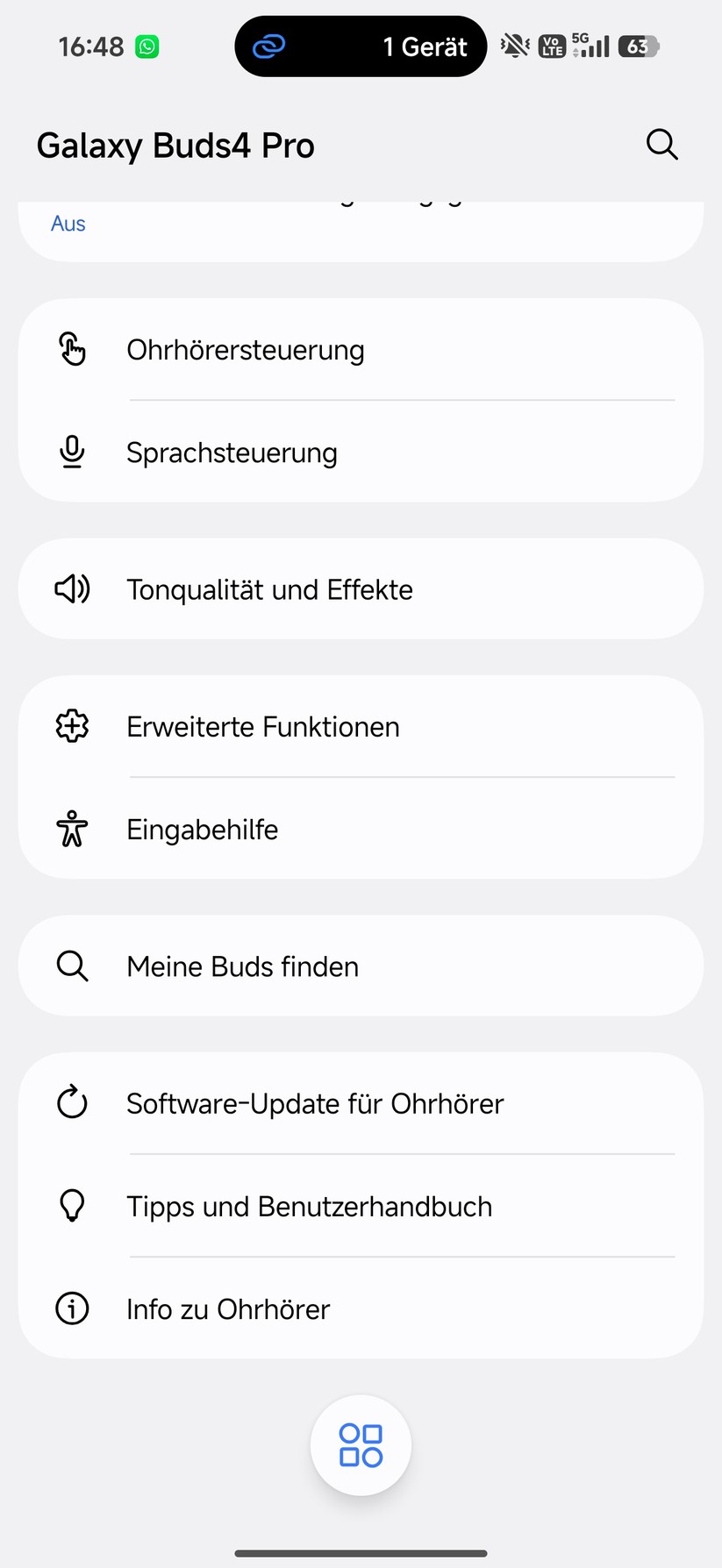 Samsung Galaxy Buds 4 Pro Screenshot