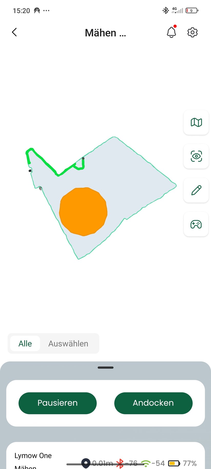 Die Lymow-App bietet alle wichtigen Grundfunktionen, darunter auch das Bearbeiten von Grenzbereichen der Rasenflächen. Das ist mehr, als manche Konkurrenten selbst zwei Jahre nachdem erste drahtlose Mähroboter für Endverbraucher auf den Markt kamen, bieten.