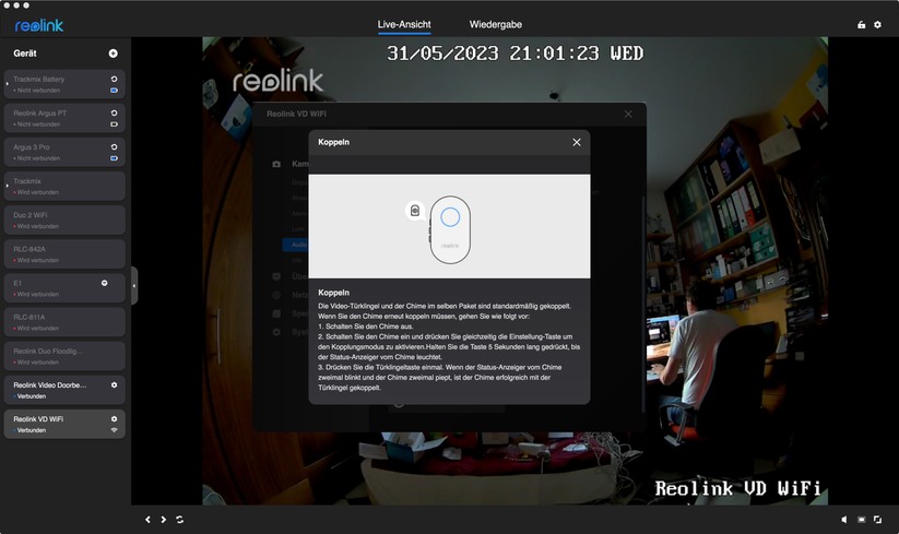 Reolink Video Doorbell WiFi/PoE: Desktop-App