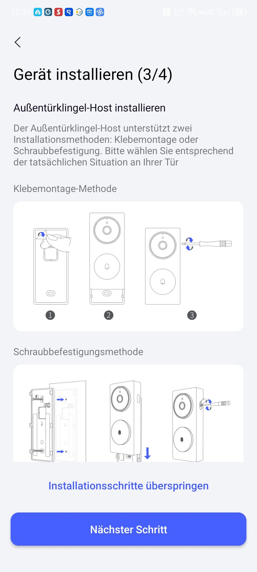 Die Inbetriebnahme des Aqara Doorbell Camera Hub G410 ist einfach und schnell erledigt.