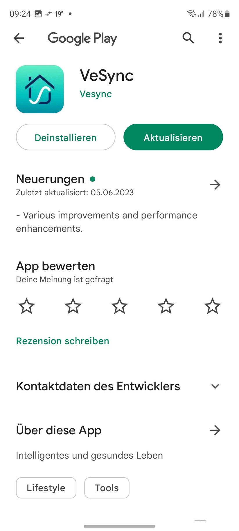  App und Einstellungen