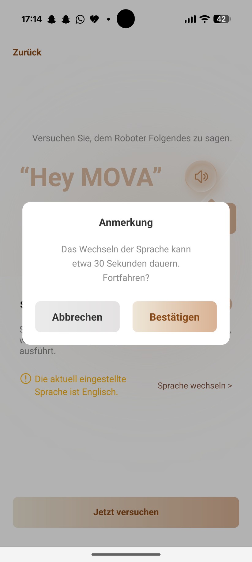 Mova Z70 Ultra Roller – App & Einrichtung
