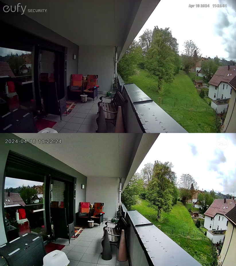 Dank Wide Dynamic Range (WDR) gelingen der Yale Smart Outdoor Camera deutlich bessere Aufnahmen als der schon etwas älteren Eufy Cam 2 Pro.