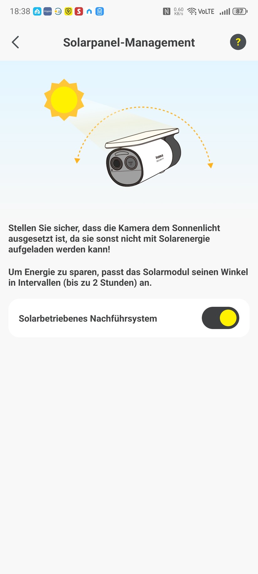 Baseus Security S2: Konfiguration mit der App