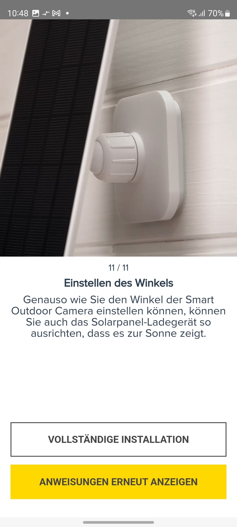 Yale Smart Outdoor Camera: Montageanleitung in der App