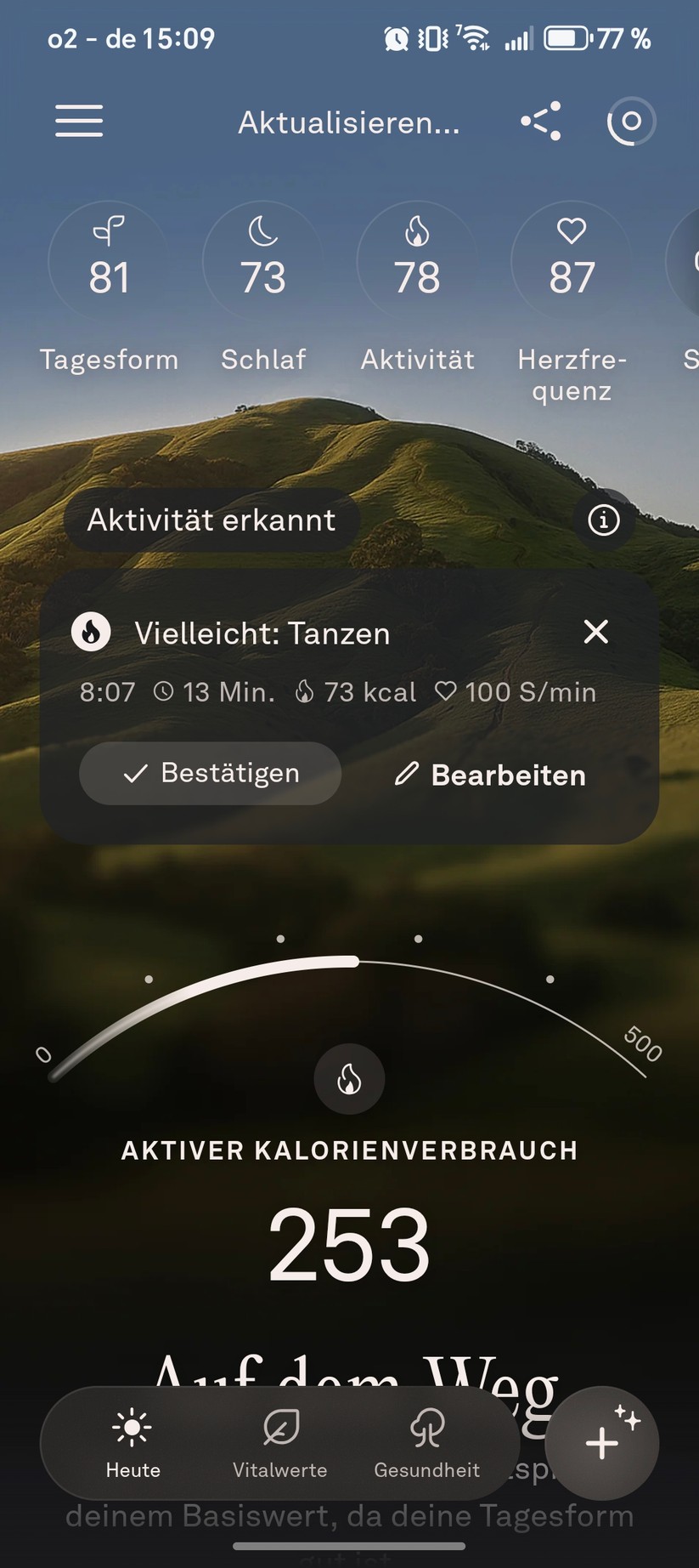 Oura Ring 5: App-Screenshots