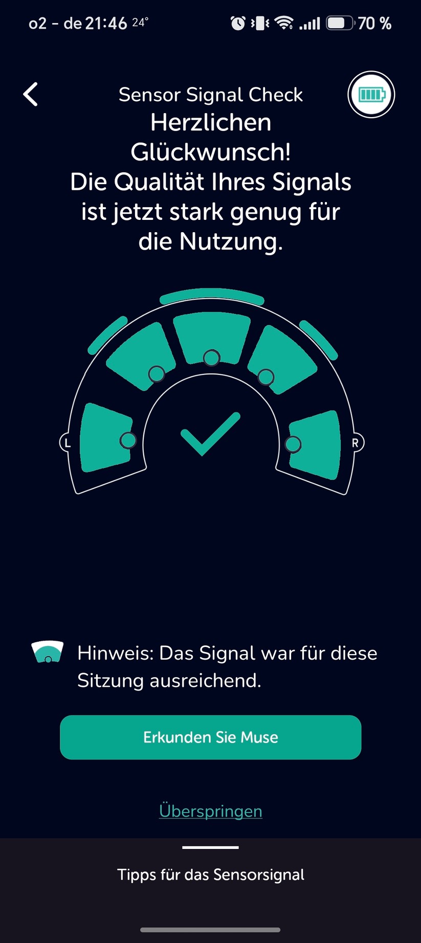 Muse S Athena: App-Einrichtung