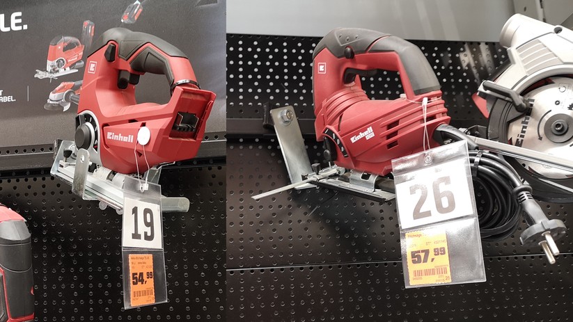 Die Preisunterschiede zwischen kabelbetriebenem Werkzeug und der Akkuvariante ist minimal – allerdings darf man den Aufpreis für den Akku nicht vergessen.