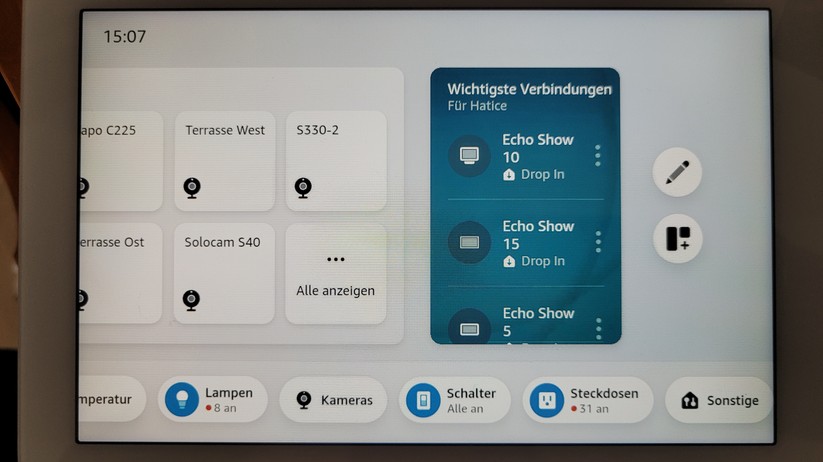 Amazon Echo Hub: Konfiguration und Oberfläche