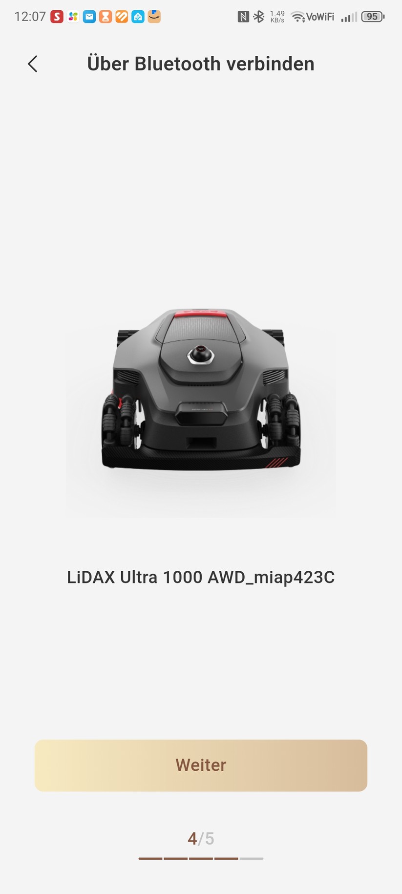 Mova Lidax Ultra 1000 AWD: Die Inbetriebnahme ist nach wenigen Minuten abgeschlossen.