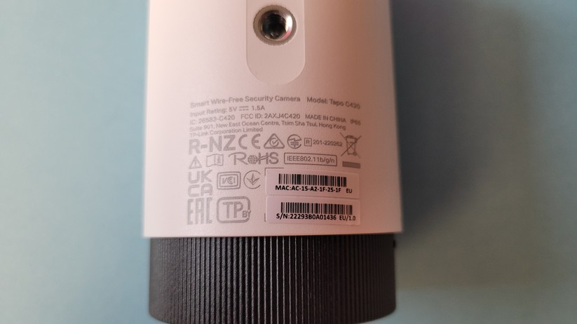 TP-Link Tapo C420S2: Kameraunterseite
