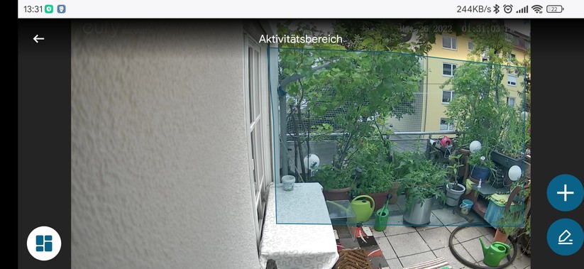 Eufy Floodlight Cam 2 Pro: Der Aktivitätsbereich kann für unterschiedliche Zone festgelegt werden.