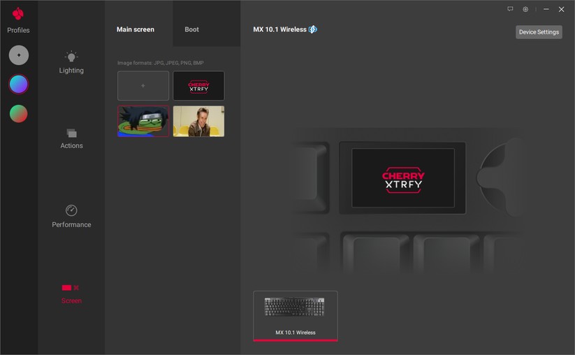 Cherry Xtrfy MX 10.1 Wireless - Bilder App